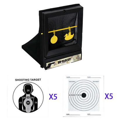 BB & Nerf Soft Bullet Trap Target w/ Spinner + Paper Targets Indoor Use