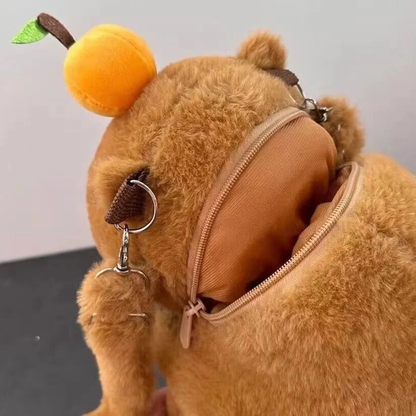 Kawaii Capybara Plush Shoulder Bag Mini Backpack Doll Kids Gift
