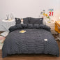 Cotton Duvet Cover 100% Cotton Bedding Set with Plaid Stripe 1 Duvet 2