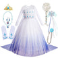 Disney Kids Frozen Birthday Party Princess Dress White Elsa Sequined Mesh Vestidos Halloween Cosplay Snow Queen Carnival Costume-EXPROTAS