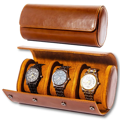 Leather Watch Case for Travel - Classic Rectangle Design, 1 Slot