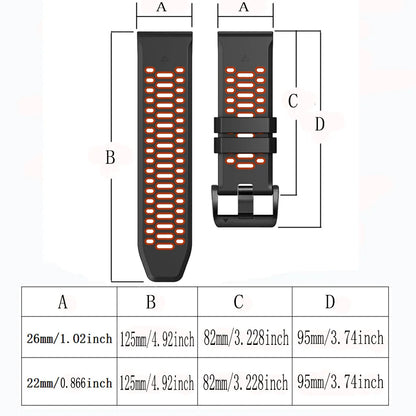 26mm Fit Silicone Strap Band For Garmin Fenix 7X 6X Pro 5X Plus