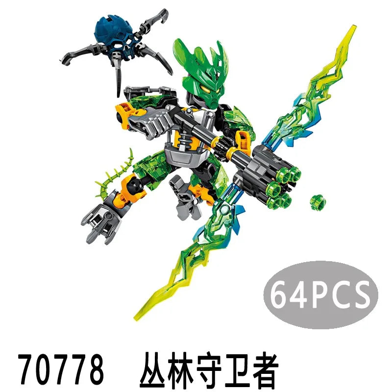 Superheroes Bionicle Golden Mask Robot Mecha Building Blocks Bricks Boys Toys