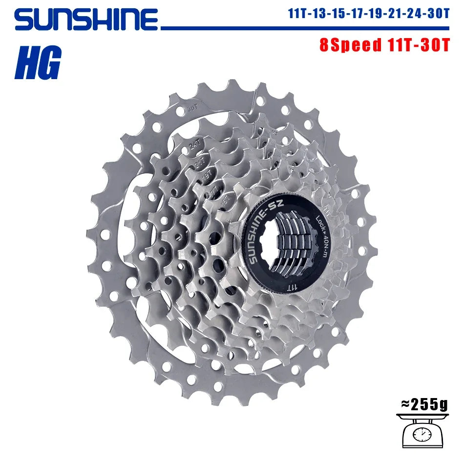 SUNSHINE 8–12 Speed Road Cassette 11-23T to 11-36T Compatible Shimano HG - EXPROTAS