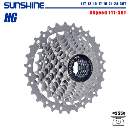 SUNSHINE 8–12 Speed Road Cassette 11-23T to 11-36T Compatible Shimano HG - EXPROTAS