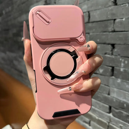 iPhone 11-17 Air Pro Max MagSafe Ring Stand Case Slide Camera Cover