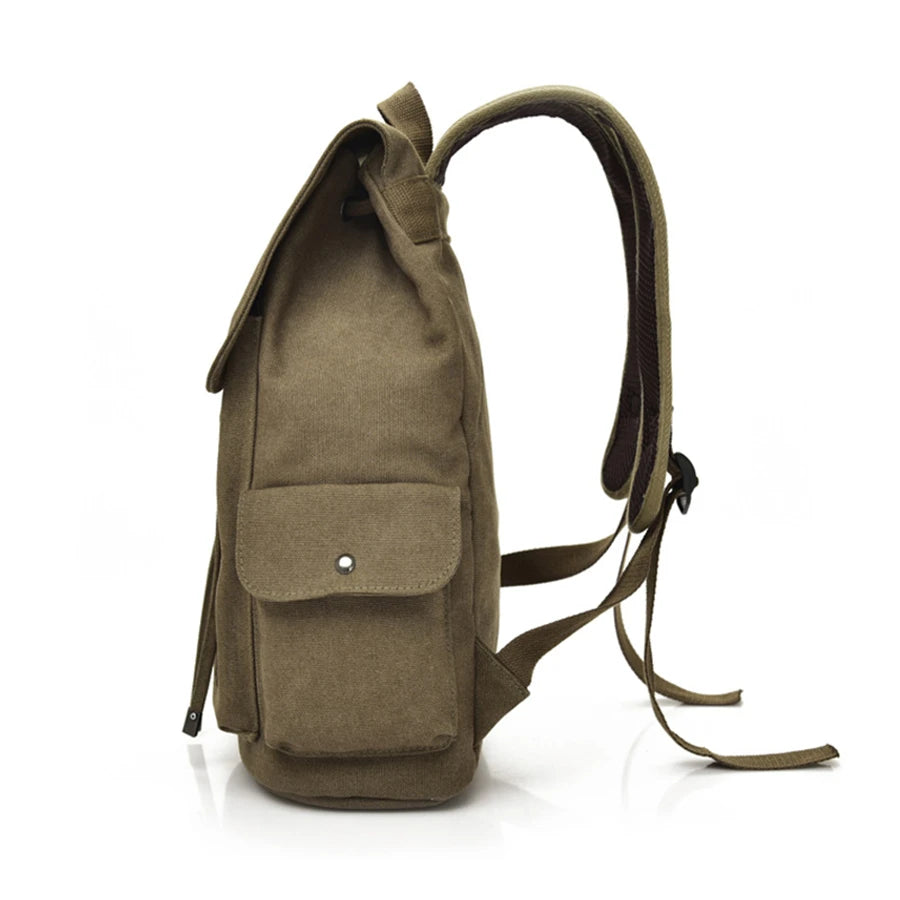 Large Canvas School Bag Backpack Rucksack Travel Hiking Men Sports