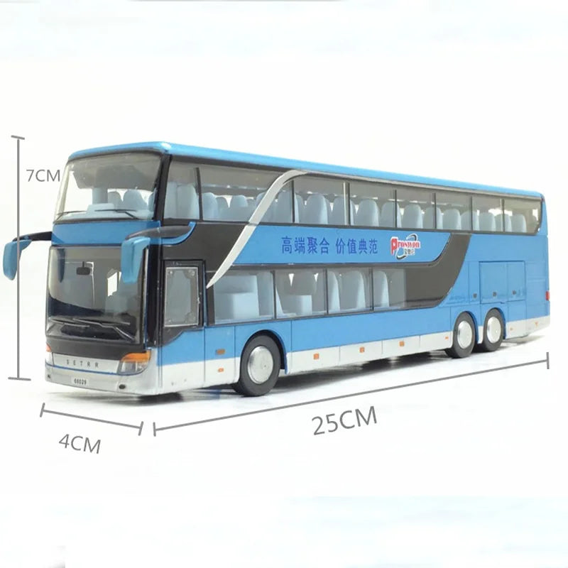 Toy Sound Light Double Decker Bus Kids Die Cast Pull Back Red Car