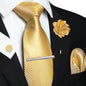 Men's Plaid Tie Clip Set with Pocket Square Cufflinks Wedding Accessories