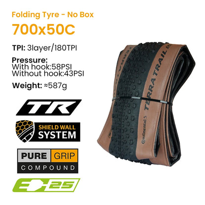 700x40C 45C 50C Continental Terra Trail Tubeless Gravel Folding Tyre