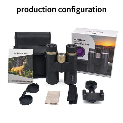 12x42 Ed Lens Binoculars Waterproof HD Prism for Hunting Travel Outdoor