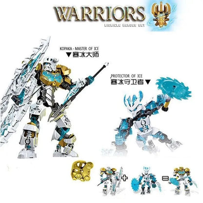 Superheroes Bionicle Golden Mask Robot Mecha Building Blocks Bricks Boys Toys