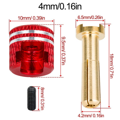 4mm 5mm Low Profile Bullet Plugs Solderless Metal Heatsink Connectors RC Car