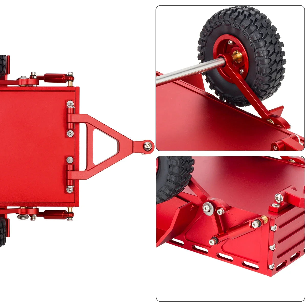 Aluminium CNC RC Crawler Utility Trailer Ball Hitch 1/18 TRX4M SCX24 Redcat