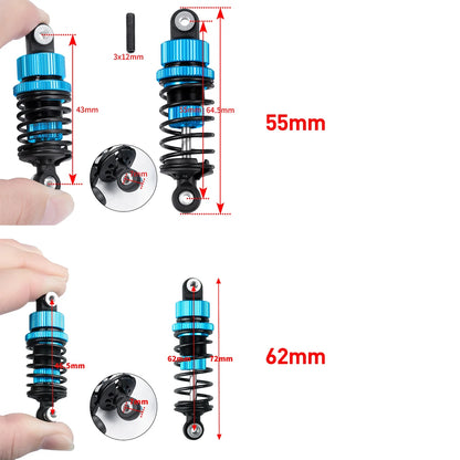 4PCS RC Shock Absorber Alloy Oil Dampers for Tamiya TT02 1/10 Car Parts