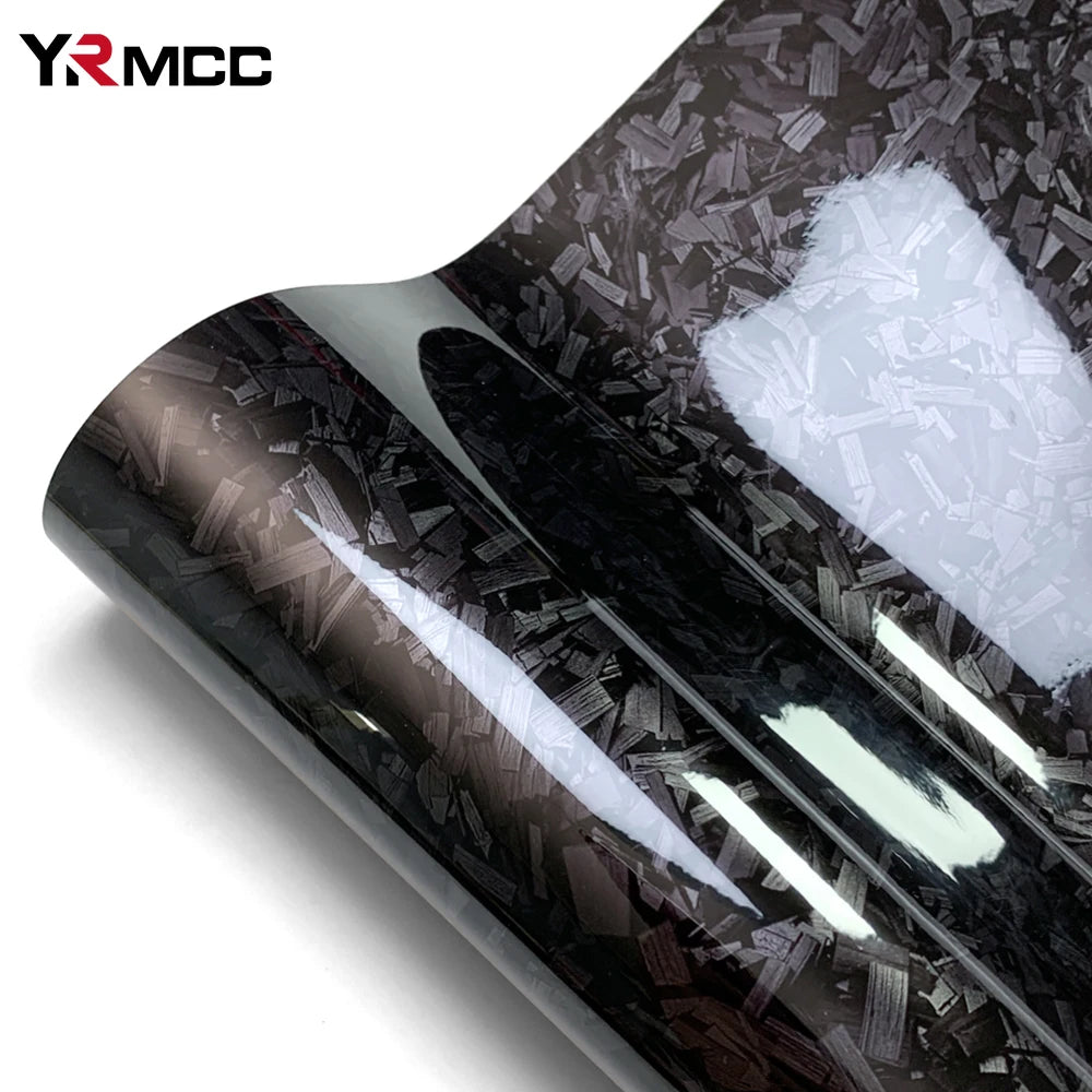Carbon Fiber Film Glossy Black Car Body Film Forged Carbon Fiber Vinyl Wrap Film Self Adhesive Decal Sticker for Car Accessories-EXPROTAS