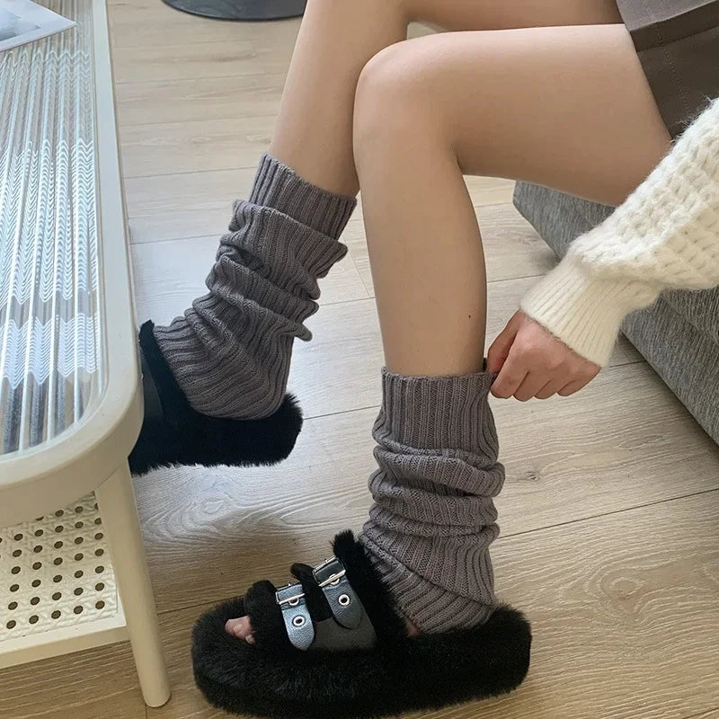 72cm Knitted Leg Warmers Y2K Warm Foot Cover Winter Socks Women Cuffs