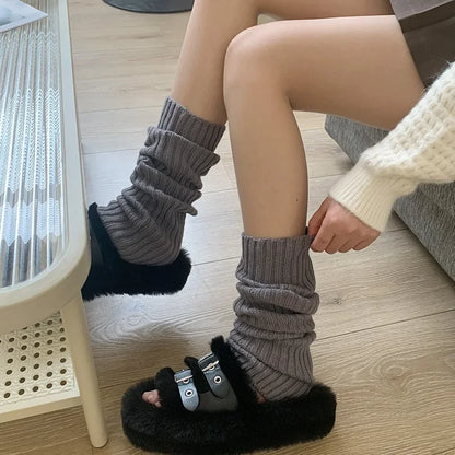 72cm Knitted Leg Warmers Y2K Warm Foot Cover Winter Socks Women Cuffs
