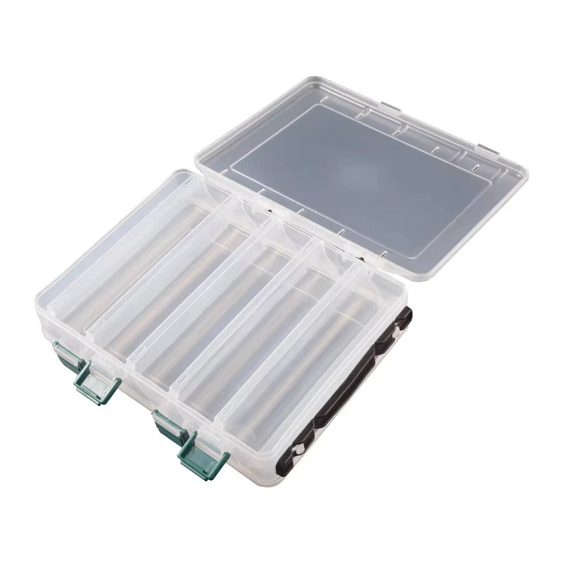 Fishing Tackle Box Double Sided Lure Storage Compartment Case Waterproof