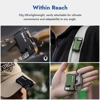 Wuben EDC Keychain Light 400 Lumens Rechargeable Mini Flashlight RGB Dual Source