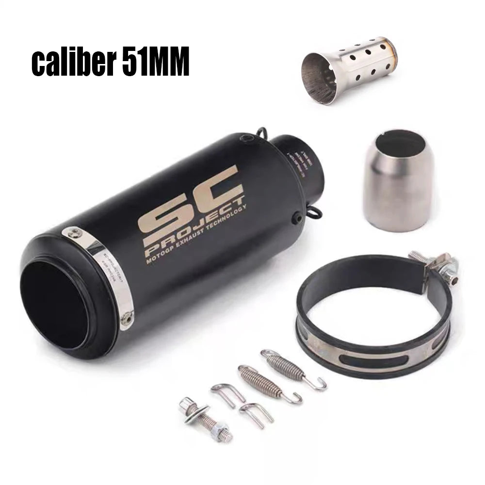 51/60mm Motorcycle Exhaust Pipe | Straight-Through Muffler for Honda/Yamaha