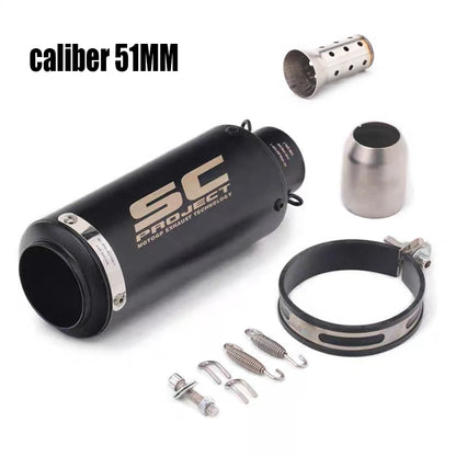 51/60mm Motorcycle Exhaust Pipe | Straight-Through Muffler for Honda/Yamaha