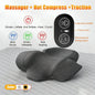 Electric Neck Massager Pillow Heat Vibration Cervical Support Traction