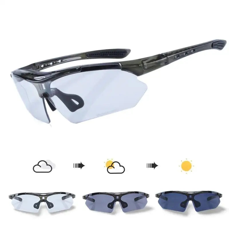 Photochromic Cycling Sunglasses Auto-Tint MTB Road Bike Eyewear Men Women Goggles