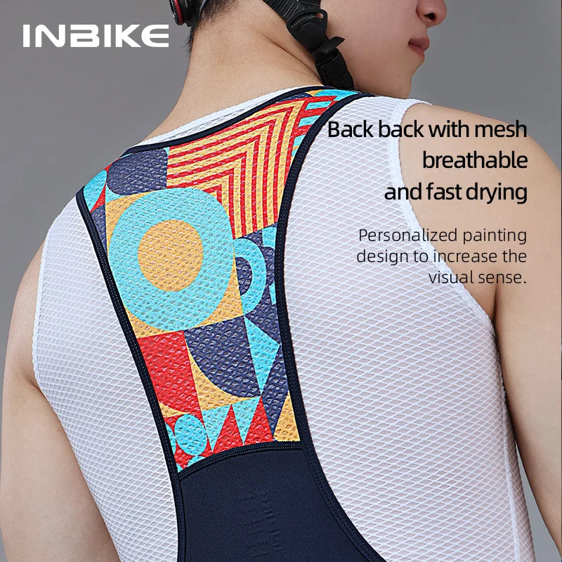 INBIKE Mens MTB Cycling Bib Shorts Padded Road Mountain Bike Riding Shorts