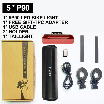 Bike Light 10000mAh USB Rechargeable LED Front Lamp Waterproof Electric Bicycle