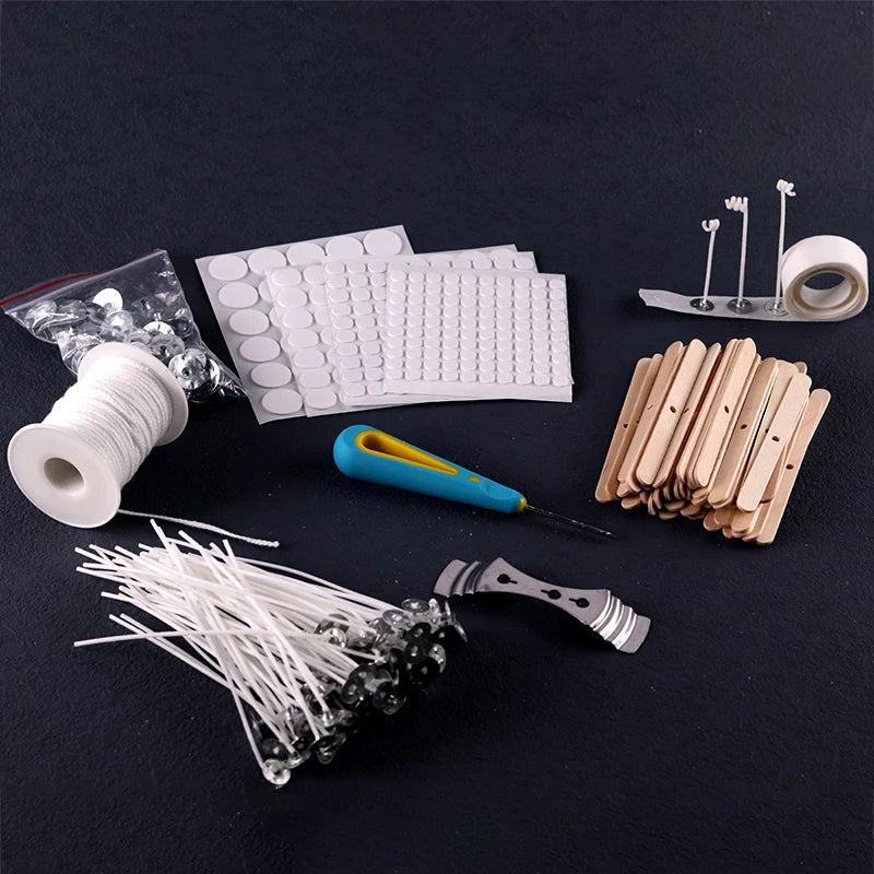 Candle Wicks Pre Waxed with Sustainers Long Tabbed for Craft Making 100pcs