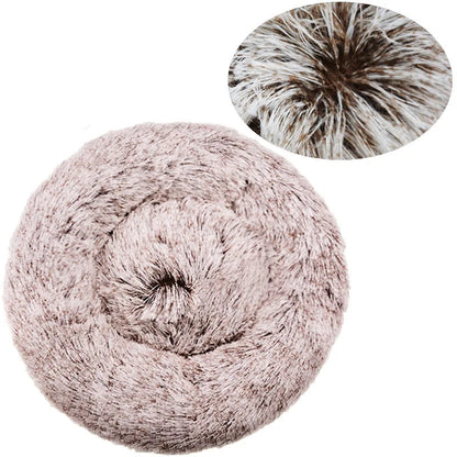 40-90cm Cat Bed Plush Round Soft Warm Cushion for Dog Pet Winter Sleeping