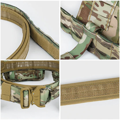 Tactical Battle Duty Belt Set w/ Pouches Airsoft Law Enforcement Utility Gear