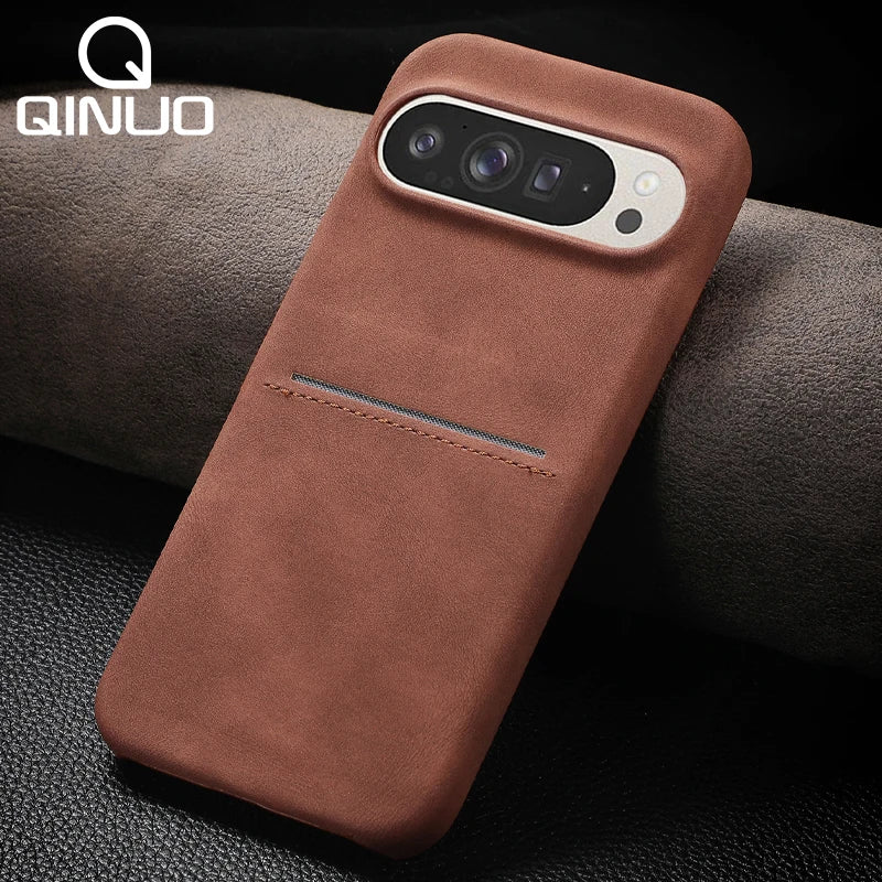 Sheepskin Style Leather Card Case for Google Pixel 8-10 Pro XL Matte Cover