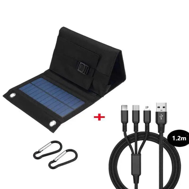 Portable Solar Panel 5V USB Charger Foldable for Camping Hiking Phone Power Bank