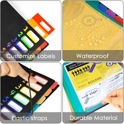 A4 Multi-Layer Inner Page Storage Folder 12 Color Rainbow File Book
