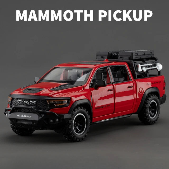 1:32 Dodge RAM 1000 TRX Mammoth Alloy Model Sound Light Toy Pickup