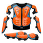 Kid's Motorcycle Armor Vest Protection Jacket Moto Full Armor for Children Eye Catching Short Length Motocross Body Armor Riding Kneepads