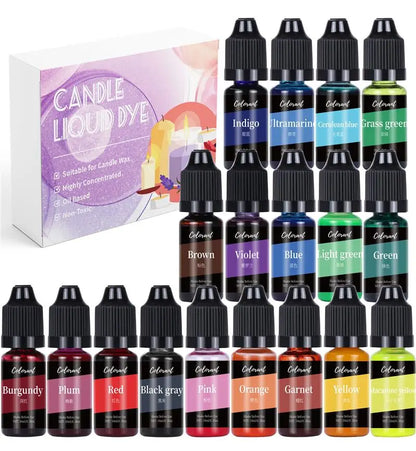Soy Wax Candle Dye Liquid Pigments 24 Colours for Candle Making Supplies