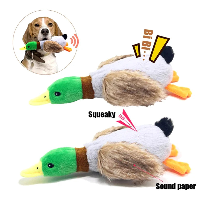 Plush Duck Squeaky Dog Toy for Pets - Chew Sound Plaything for Puppy