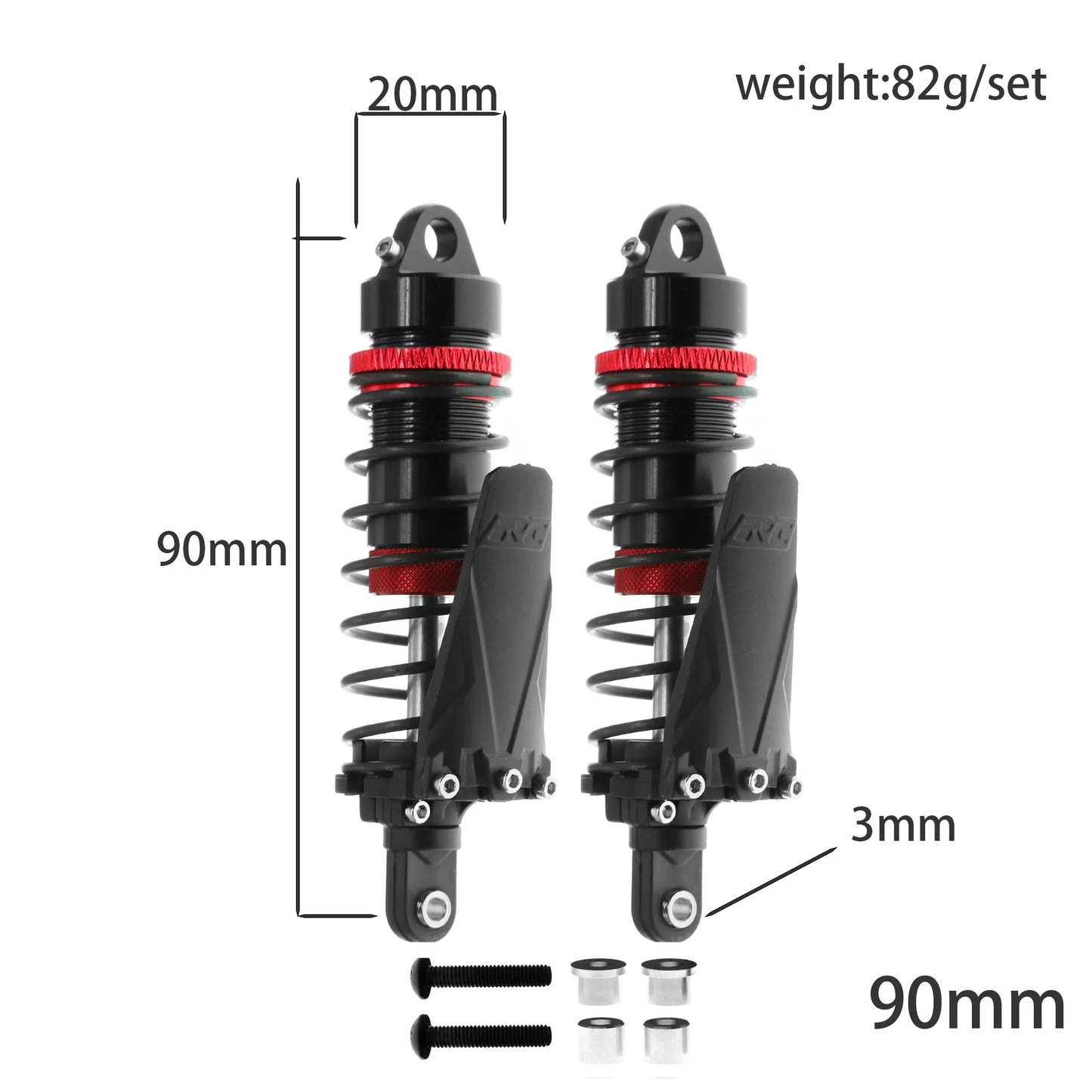 Shock Absorber 1/10 RC Crawler Damper Aluminum Upgrade 90/95/105/115mm
