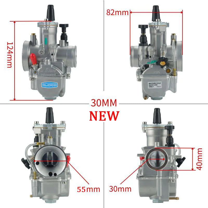 KOSO OKO 24/26/28/30/32/34mm Blue Bowl 2T/4T Universal Keihin PWK Racing Carburetor w/ FreeJet Set for Scooter ATV Dirt Bike