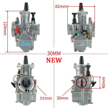KOSO OKO 24/26/28/30/32/34mm Blue Bowl 2T/4T Universal Keihin PWK Racing Carburetor w/ FreeJet Set for Scooter ATV Dirt Bike
