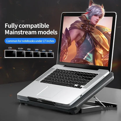 Q100 17" Gaming Laptop Cooler Pad w/ LED Screen Dual USB 2600RPM Fan