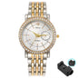 Two Tone Ladies Watch Elegant Gold Silver Band Quartz Wristwatch