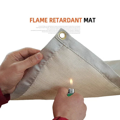 Outdoor Camping Fireproof Cloth BBQ Insulation Mat Flame Retardant Fiberglass Pad
