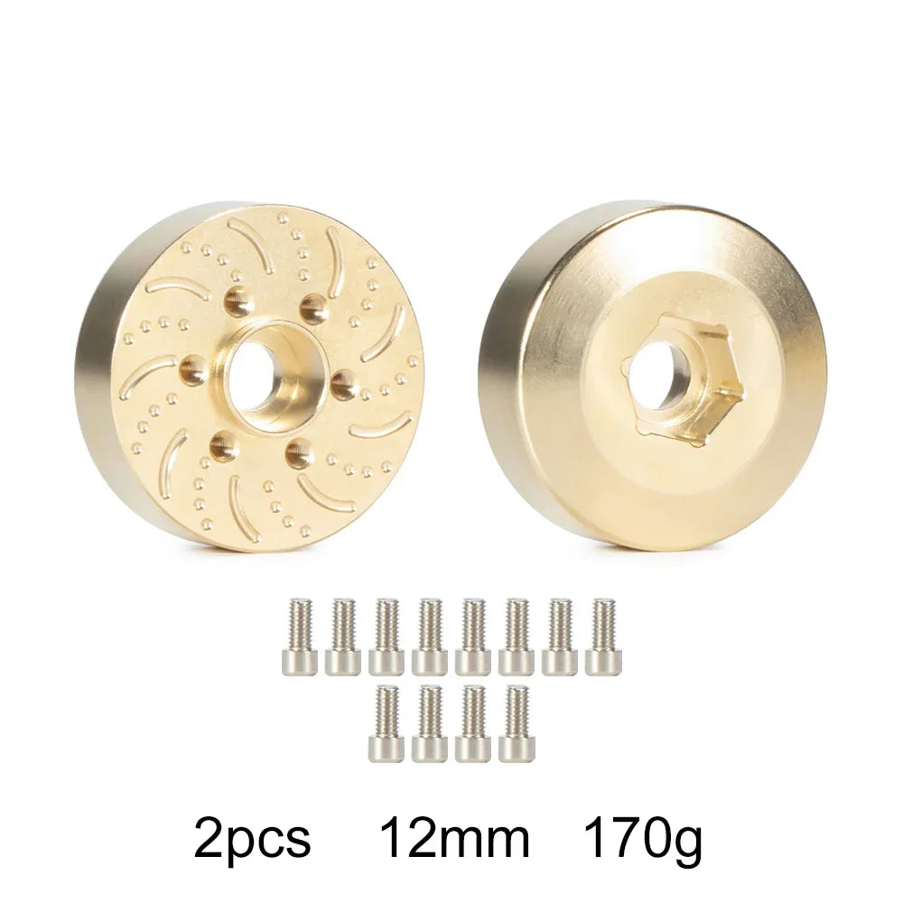Brass 12mm Hex Wheel Weights Brake Disc Adapters for 1.9 2.2 RC Crawler