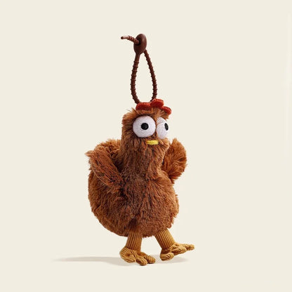 Fur Chicken Plush Bag Funny Ugly Hen Shape Handbag Satchel Purse for Women