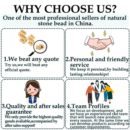Natural Stone Beads 4-12MM Round Loose Gemstone for DIY Jewelry Making