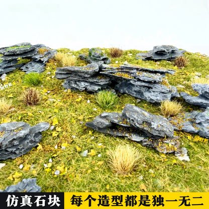 Miniature Rock Scenery Diorama Terrain for Model Railroad Base Reusable